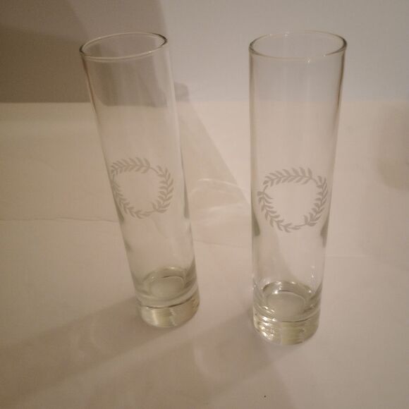 🆕🥛Tall Narrow Drinking Glasses Pair - Picture 1 of 4